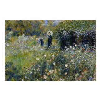 Pôster Mulher com Parasol em Jardim por Auguste Renoir