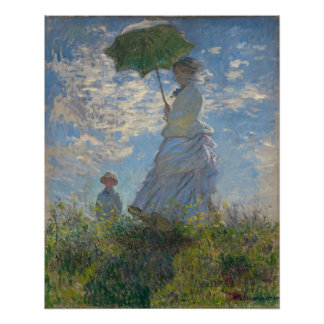 Pôster Mulher com Parasol - Madame Monet e seu filho