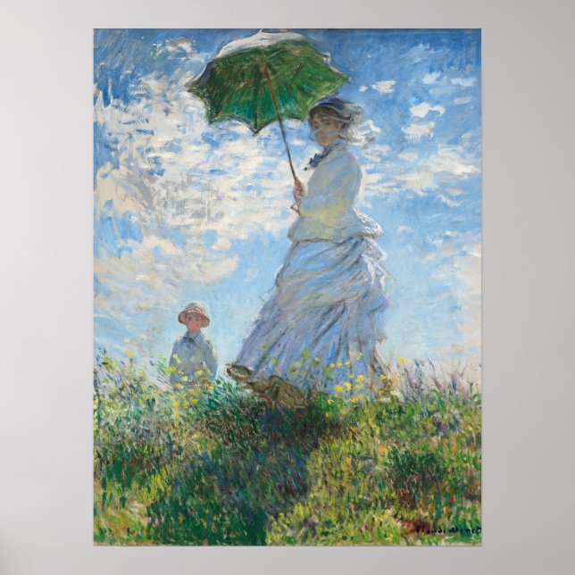 Poster Mulher com Parasol, Madame Monet e seu filho (Frente)