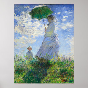 Poster Mulher com Parasol, Madame Monet e seu filho