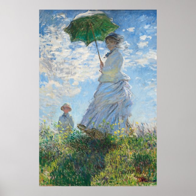 Poster Mulher com Parasol, Madame Monet e seu filho (Frente)