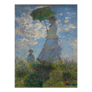 Pôster Mulher com Parasol - Madame Monet e seu filho