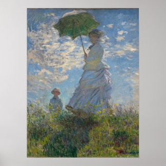 Poster Mulher com Parasol - Madame Monet e seu filho