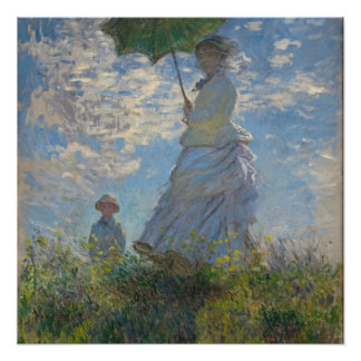 Pôster Mulher com Parasol - Madame Monet e seu filho