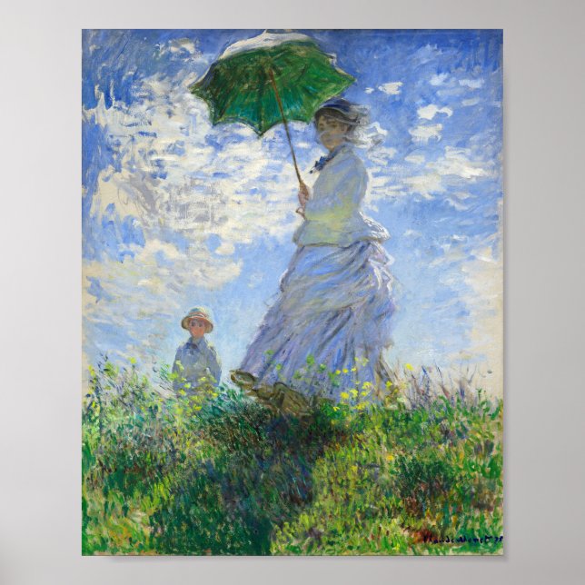 Poster Mulher com Parasol, Madame Monet e seu filho (Frente)