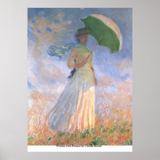 Pôster Mulher com Parasol por Claude Monet