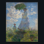 Poster Mulher com Parasol por Claude Monet<br><div class="desc">Mulher com Parasol - Madame Monet e Seu Filho, de Claude Monet, óleo na canvas 1875, é uma pintura de uma mulher com um vestido branco segurando um guarda-chuva sobre sua cabeça no topo de uma colina coberta de grama e flores silvestres, iluminada de trás contra um brilhante céu azul...</div>