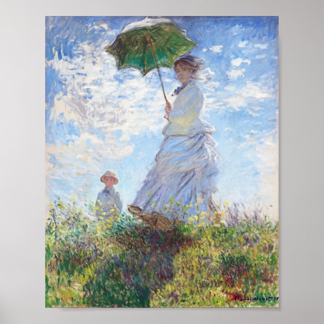 Poster Mulher com Parasol por Claude Monet (Frente)