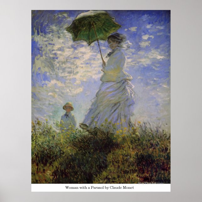 Poster Mulher com Parasol por Claude Monet (Frente)
