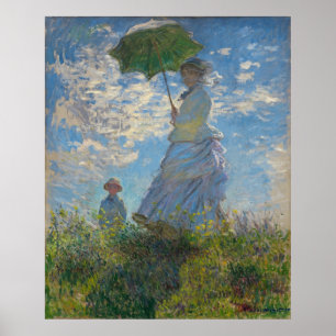 Pôster Mulher com Parasol por Claude Monet