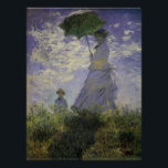 Pôster Mulher com Parasol por Claude Monet, Vintage Art<br><div class="desc">O Stroll, Camille Monet e o Seu Filho Jean (Mulher com Parasol) (1875), de Claude Monet, é uma pintura de retrato impressionista de família de artes plásticas. Uma mãe caminhando com seu filho num campo ou num campo de primavera. Ela está segurando um guarda-chuva solar e vestindo um belo vestido...</div>