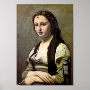 Poster Mulher com pérola, Camille Corot, 1868-1870