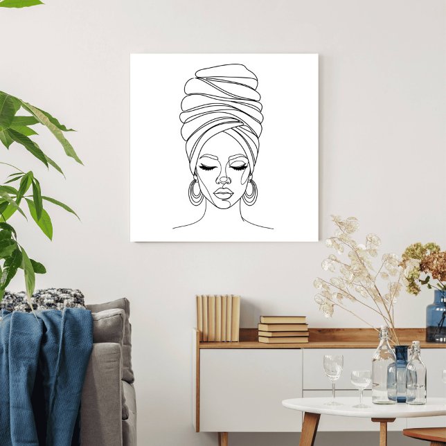 Poster Mulher com turbante, desenho linear (Criador carregado)
