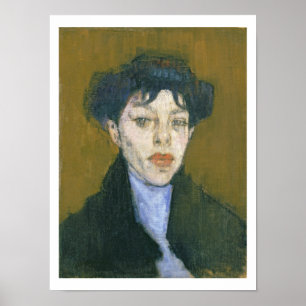 Pôster Mulher com um lenço azul, c.1912 (óleo em canvas