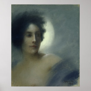 Pôster Mulher com uma lua crescente ou, o eclipse, 1888