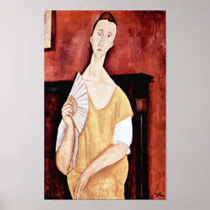 Poster Mulher com ventilador, Modigliani