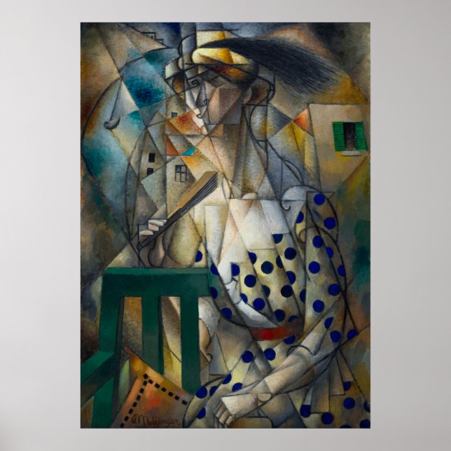 Poster Mulher com ventilador por Jean Metzinger (Frente)