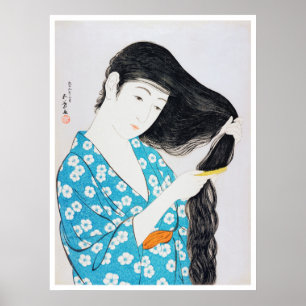 Poster Mulher Comendo Seu Cabelo, Goyō Hashiguchi