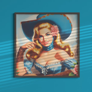 Poster Mulher Country Antiga