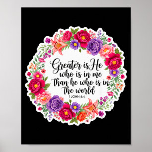 Poster Mulher Cristã Versículo Bíblico Jesus Maior É Ele