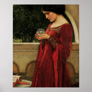 Pôster Mulher da Bola de Cristal Pintura de Waterhouse