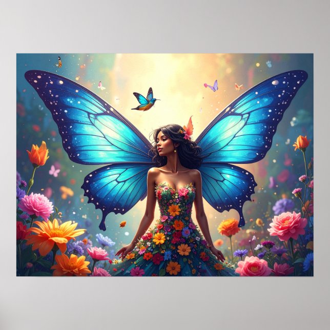 Poster Mulher da Borboleta Azul (Frente)