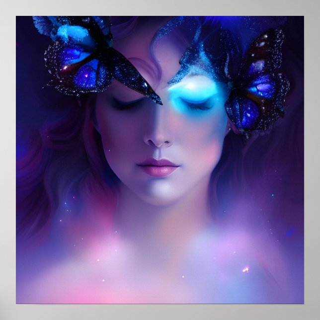 Poster Mulher da Borboleta Azul (Frente)