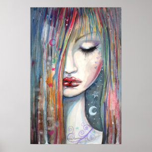 Pôster Mulher da fantasia do pop art adormecida