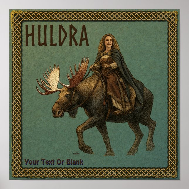 Poster Mulher da Floresta Huldra Nórdica (Frente)