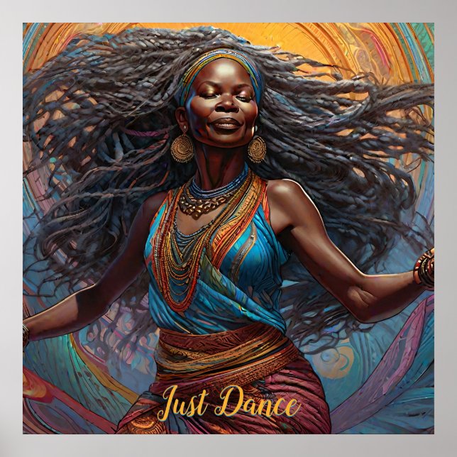 Poster Mulher dançando africana livre (Frente)