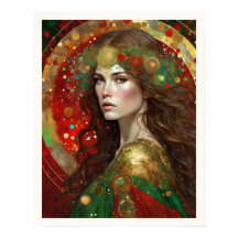 Mulher das Reflexões de Natal com Cabelo Marrom