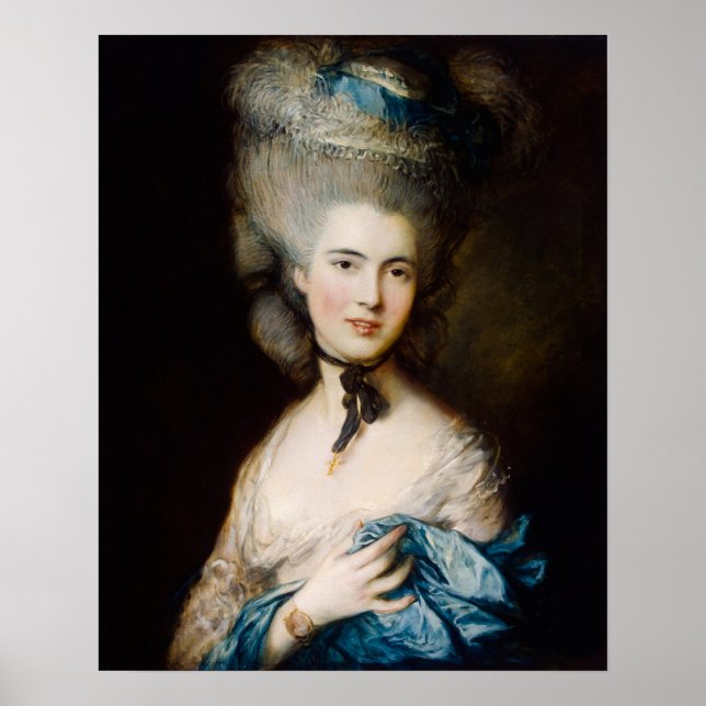 Poster Mulher de azul por Thomas Gainsborough (Frente)
