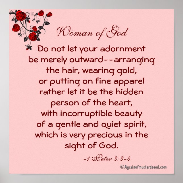 Poster Mulher de Bíblia Oradora de Cota de Deus (Frente)