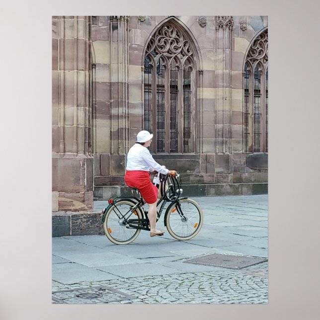 Poster mulher de bicicleta (Frente)