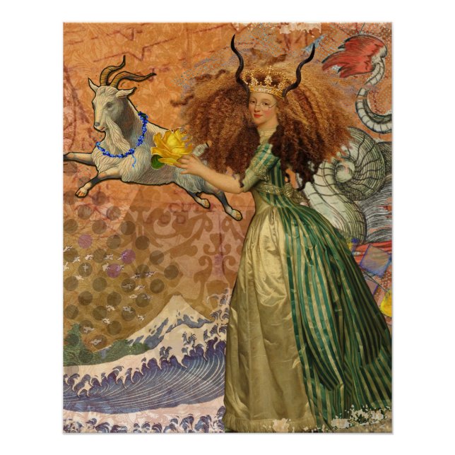 Pôster Mulher de Capricórnio Cabra Caprichosa Diversão (Frente)