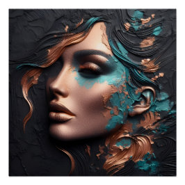 Pôster Mulher de Cobre - Criação de IA