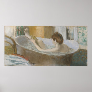 Poster Mulher de Edgar Degas em seu banho, limpando seu