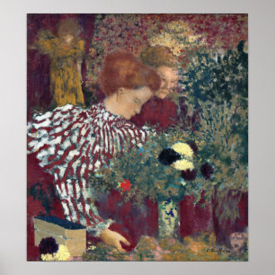 Poster Mulher de Edouard Vuillard em um vestido riscado