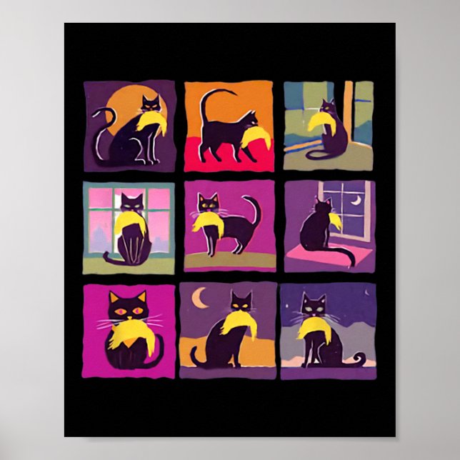 Poster Mulher De Gato Engraçada E Sem Frio Com Cabelo De  (Frente)