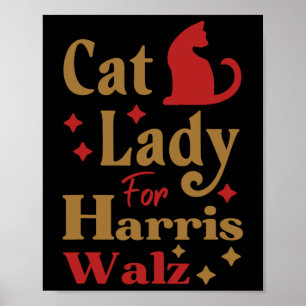 Poster Mulher De Gato Sem Fios Para Kamala Harris Tim Whe