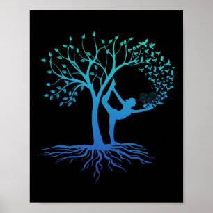 Poster Mulher de Ioga com Árvore da Vida Ioga Bonita