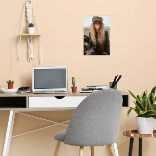 Poster Mulher de Motociclista Bolha de Goma Rosa Estilosa