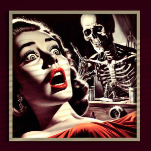 Poster Mulher de Terror Pulp Vintage