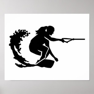 Pôster Mulher de Wakeboard
