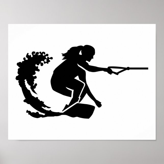Pôster Mulher de wakeboard (Frente)