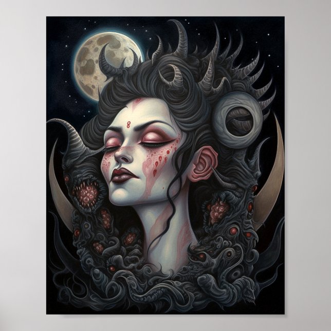 Poster Mulher demônio: Rainha Dark Fantasy Art (Frente)