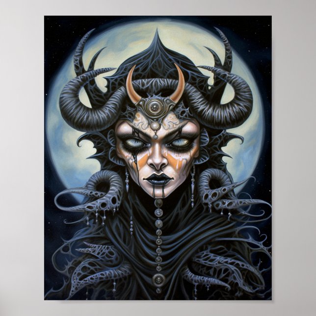 Poster Mulher demônio: Rainha Dark Fantasy Art (Frente)