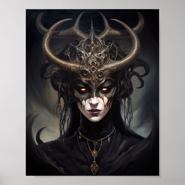Poster Mulher demônio: Rainha Dark Fantasy Art (Frente)