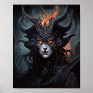 Poster Mulher demônio: Rainha Dark Fantasy Art