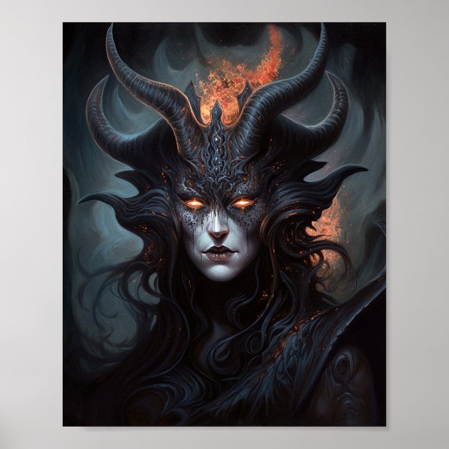 Poster Mulher demônio: Rainha Dark Fantasy Art (Frente)